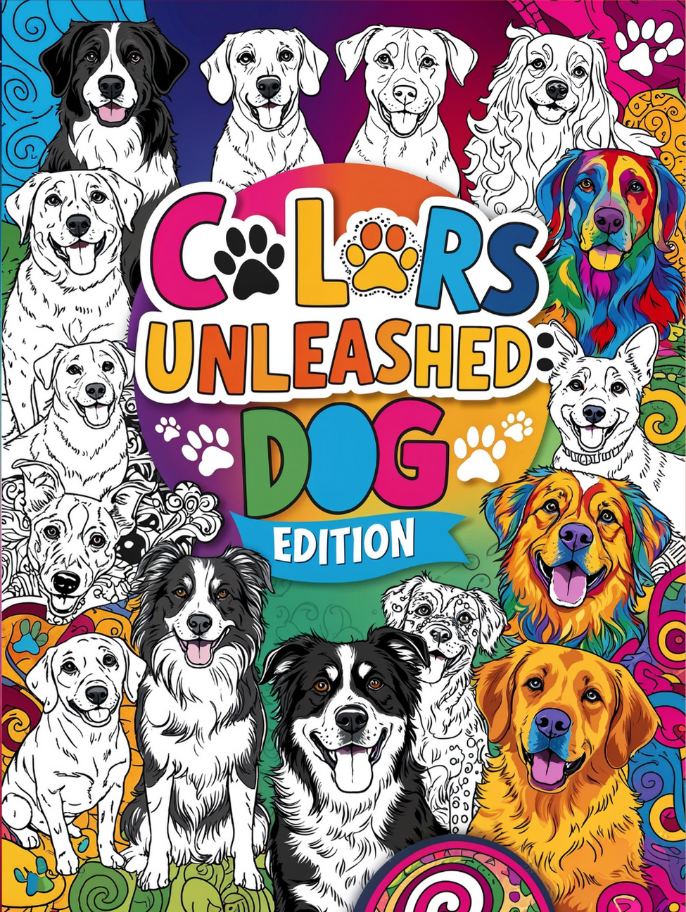 Dog Edition Coloring Book Cover by Colors Unleashed
